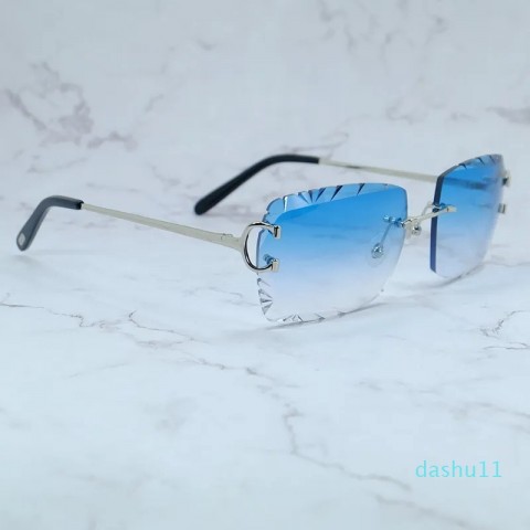 Y2K Designer Carter Sunglasses - Unisex Rimless Golden Frame