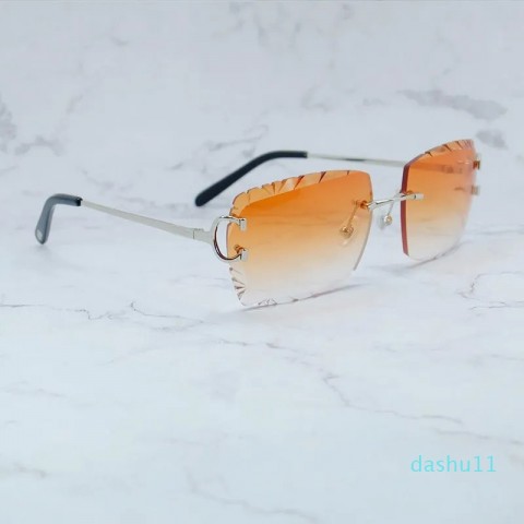 Y2K Designer Carter Sunglasses - Unisex Rimless Golden Frame