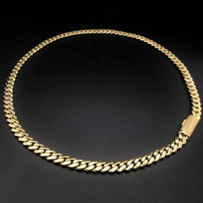 Elegant Factory Custom 22 Inches 10mm S925 Silver 10k-18k Gold Miami Cuban Link Necklace for Unisex