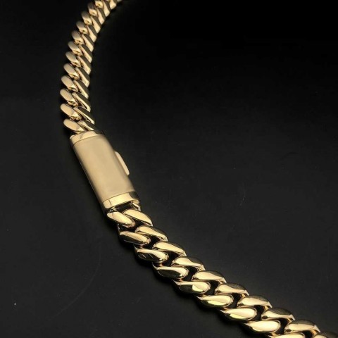 Elegant Factory Custom 22 Inches 10mm S925 Silver 10k-18k Gold Miami Cuban Link Necklace for Unisex