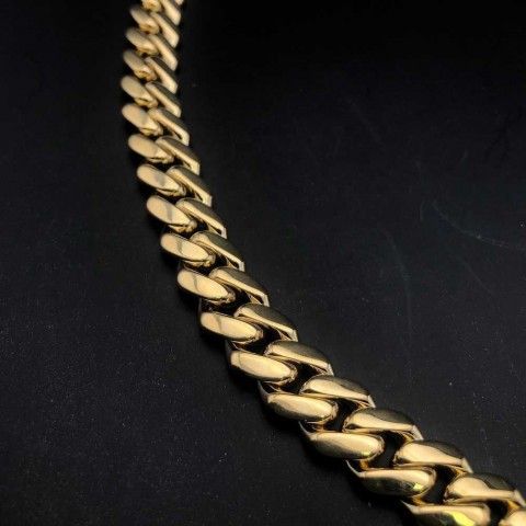 Elegant Factory Custom 22 Inches 10mm S925 Silver 10k-18k Gold Miami Cuban Link Necklace for Unisex
