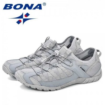BONA Men's 2023 New Lightweight Popar Running Shoes Comfortable Mesh Lace-Up Sneakers