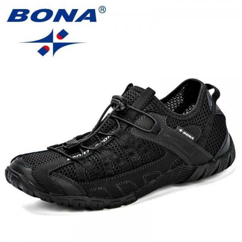 BONA Men's 2023 New Lightweight Popar Running Shoes Comfortable Mesh Lace-Up Sneakers