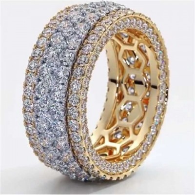 Handcrafted Sterling Silver Band Ring for Men with 150 Round CZ Diamonds