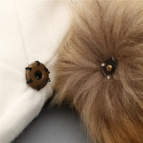 Xthree Shiny Rhinestone Women's Cashmere Wool Beanie Hat with Fur Pom