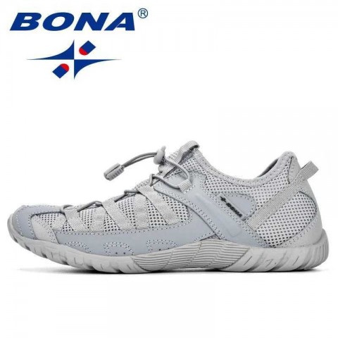 BONA Men's 2023 New Lightweight Popar Running Shoes Comfortable Mesh Lace-Up Sneakers