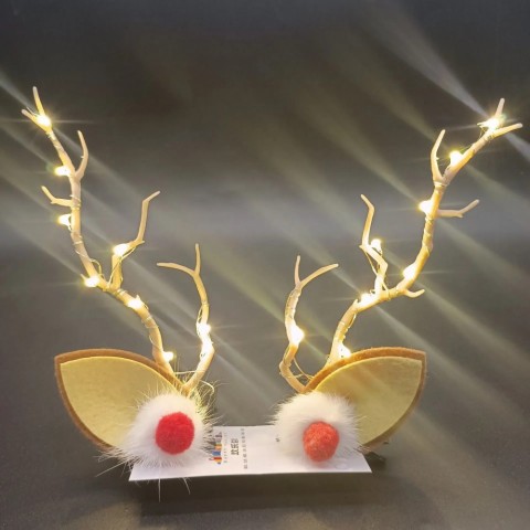 LED Lighted Reindeer Antlers Hair Clips for Girls and Adults - Perfect for Christmas Parties 241116