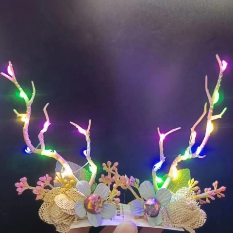 LED Lighted Reindeer Antlers Hair Clips for Girls and Adults - Perfect for Christmas Parties 241116