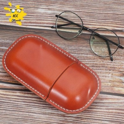 ACE Gold Leather Sunglasses Case - Unisex Solid Travel Storage Box