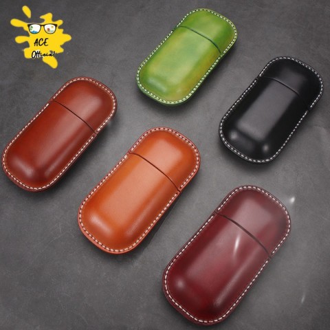 ACE Gold Leather Sunglasses Case - Unisex Solid Travel Storage Box