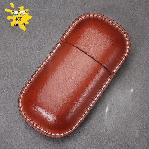 ACE Gold Leather Sunglasses Case - Unisex Solid Travel Storage Box
