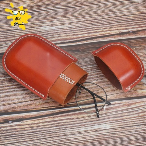 ACE Gold Leather Sunglasses Case - Unisex Solid Travel Storage Box