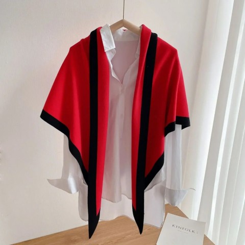 Luxury Women's Double-Sided Cashmere Shawl - Warm & Fashionable Triangle Scarf