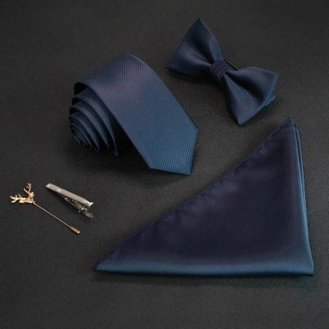 JEMYGINS Men's Solid Color Lavender Silk Jacquard Woven Bow Tie Set Necktie and Handkerchief