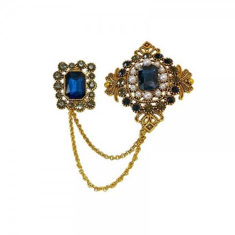 Studded Pearl Square Brooch, Retro Bohemian Design for Women, Niche Fashion Accessories, Gift Idea w250507