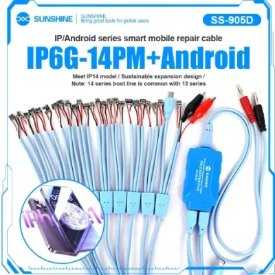 SUNSHINE SS-905D Power Supply Test Cable for iPhone 6-14 Pro Max Repair