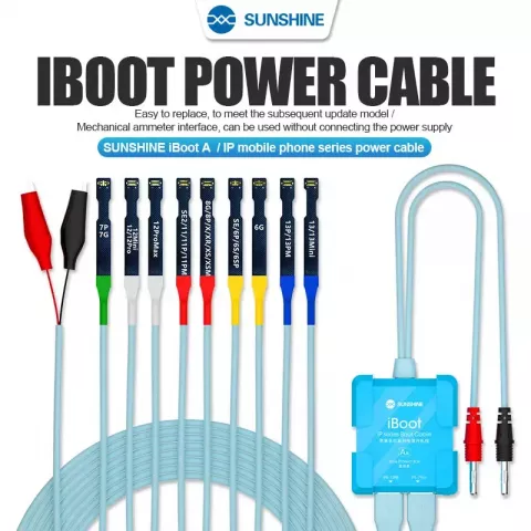SUNSHINE SS-905D Power Supply Test Cable for iPhone 6-14 Pro Max Repair