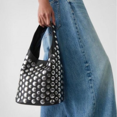 Luxury Women's Retro Y2K PU Leather Drawstring Bucket Shoulder Bag 2025