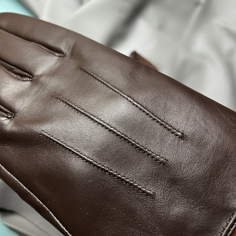 Men's Genuine Leather Winter Motorcycle Gloves with Velent Lining