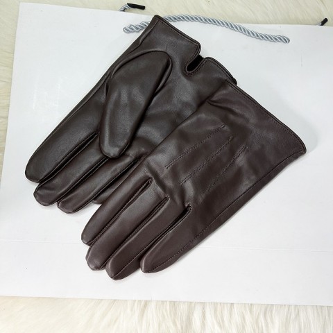Men's Genuine Leather Winter Motorcycle Gloves with Velent Lining