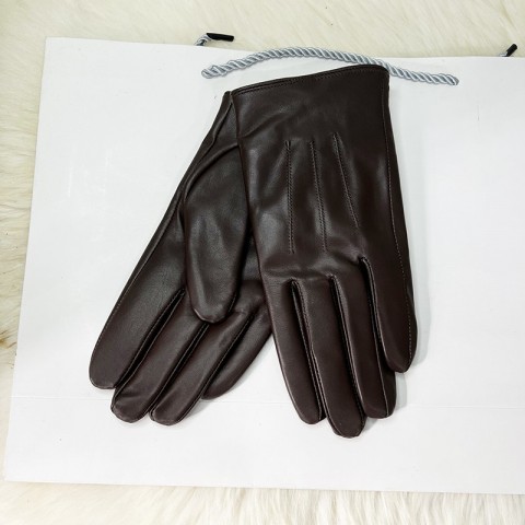 Men's Genuine Leather Winter Motorcycle Gloves with Velent Lining
