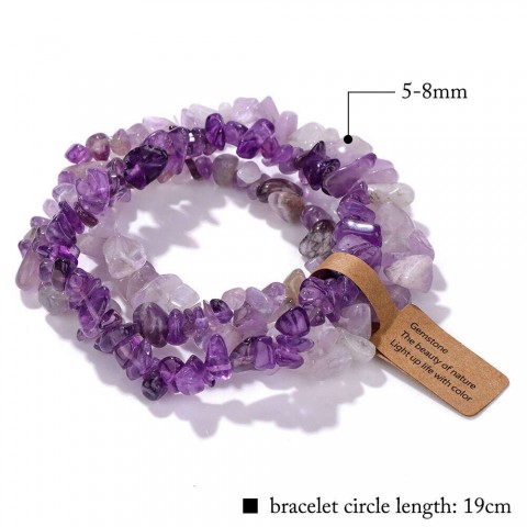 PAVOI Natural Healing Quartz Gravel Stone Bracelets Set for Women Men