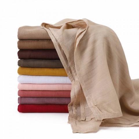 Viscose Hijab Set for Women - Matching Gradient Cap & Soft Plain Scarf