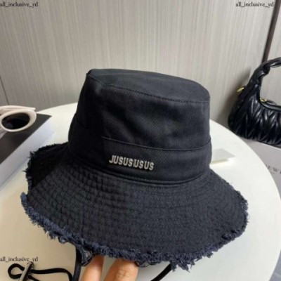 Jaqmues Wide Brim Sun Hat for Women - Jacquard Linen Adjustable Campaniform Design