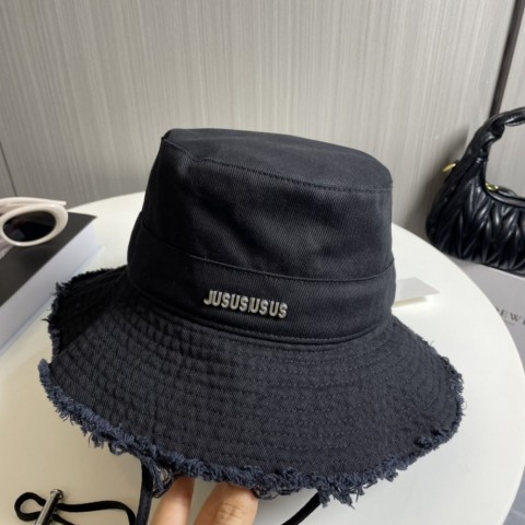 Jaqmues Wide Brim Sun Hat for Women - Jacquard Linen Adjustable Campaniform Design
