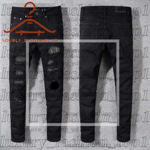 Amrii Men's Slim Fit Distressed Jeans with Elastic Waist