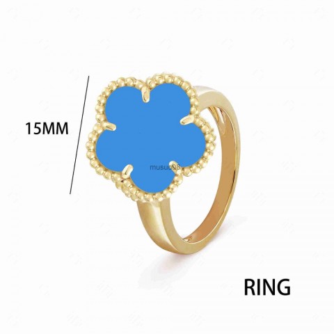 4/5 Leaf Clover Wedding Band with Tiger's Eye Stone, Men's Classic Copper Ring