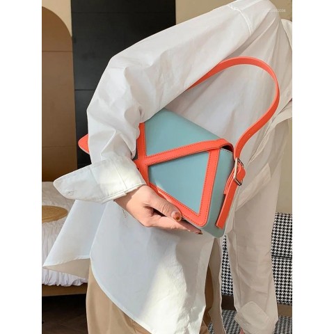 Drawstring Designer Women's High-Quality Contrast Color Shoulder & Crossbody Bag