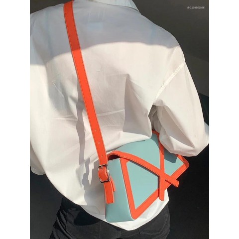 Drawstring Designer Women's High-Quality Contrast Color Shoulder & Crossbody Bag
