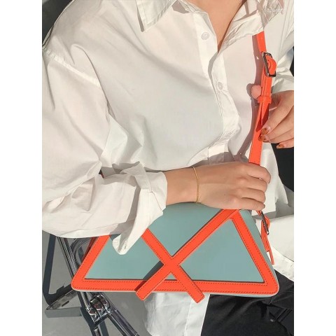 Drawstring Designer Women's High-Quality Contrast Color Shoulder & Crossbody Bag