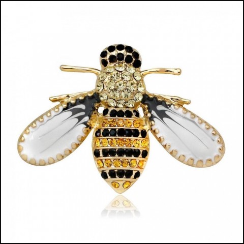 Luxury Gold Plated Rhinestone Bee Brooch