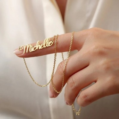 Customized 18k Gold Plated Stainless Steel Name Necklace for Women