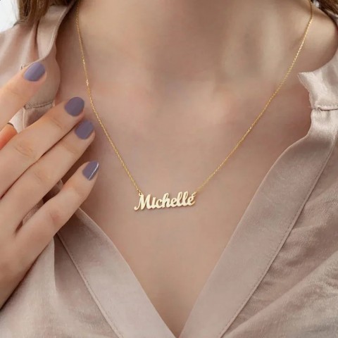 Customized 18k Gold Plated Stainless Steel Name Necklace for Women