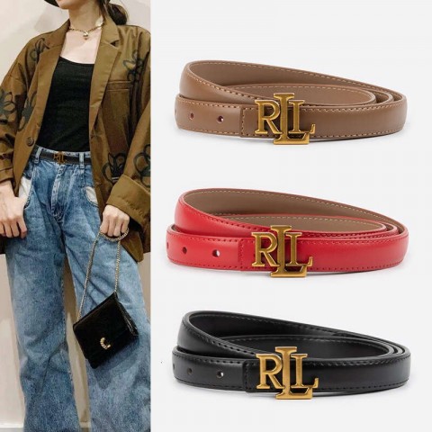 Thin Genuine Cowhide Leather Belt for Women - Versatile & Adjustable