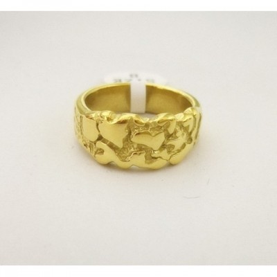 Stainless Steel Bohemian Heart Band Ring 18K Gold Plated for Women