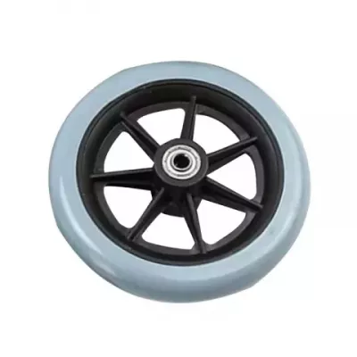 Universal Wheelchair Front Wheel Replacement - 6/8 Inch Solid Tire Unisex
