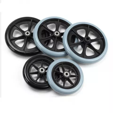 Universal Wheelchair Front Wheel Replacement - 6/8 Inch Solid Tire Unisex