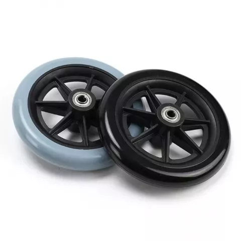 Universal Wheelchair Front Wheel Replacement - 6/8 Inch Solid Tire Unisex