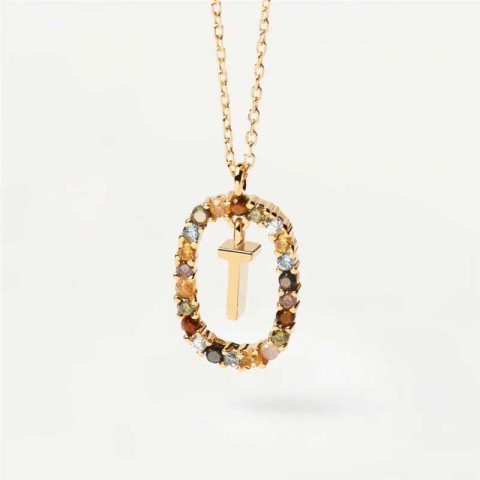 Sterling Silver Pendant Necklace with Colorful Zircon for Women