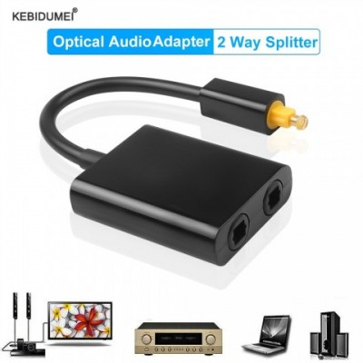 Optical Fiber Splitter Adapter 2-Way Toslink for Audio Distribution