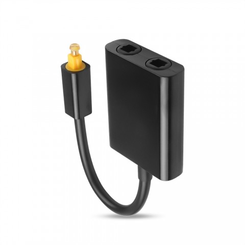 Optical Fiber Splitter Adapter 2-Way Toslink for Audio Distribution