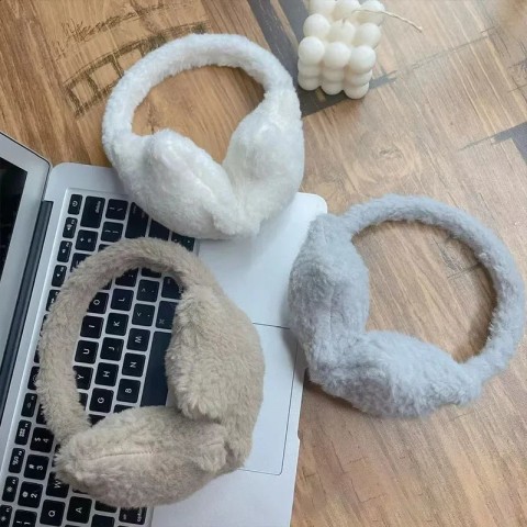 Winter Y2K Style Women's Ear Muffs, Thick Star Earrings, Cozy Silk Scarf