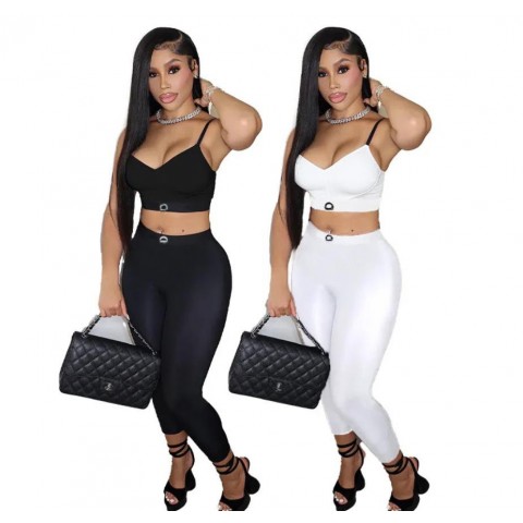 Sexy Women's Polyester Two Piece Tracksuit Set
