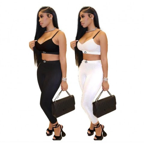 Sexy Women's Polyester Two Piece Tracksuit Set