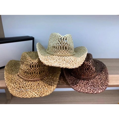 Handcrafted Silk Western Cowboy Sombrero Hat for Men - Spring/Summer Beach Style