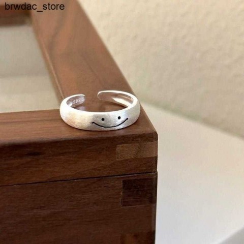 Sterling Silver Adjustable Smiling Face Ring for Women - Party & Birthday Gift